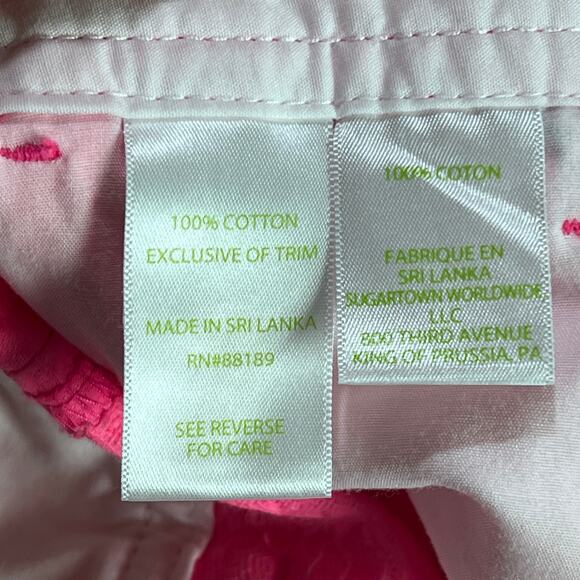Lilly Pulitzer Callanan Shorts Size 12 Pink Textured Cotton Resort Preppy - Picture 7 of 8